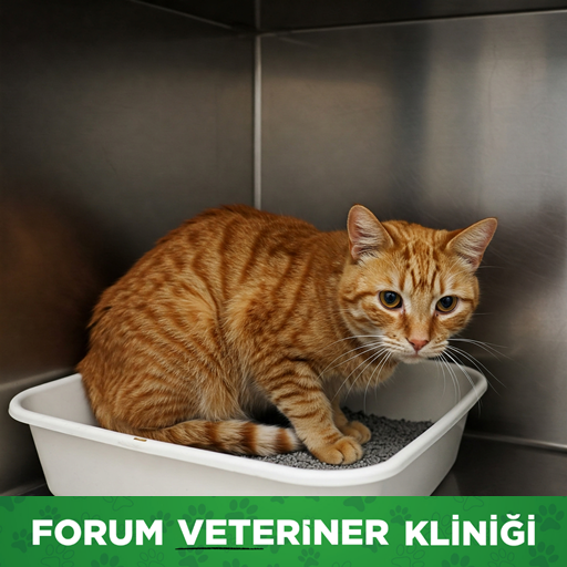 Kedilerde idrar yolu problemi olan kedi görseli